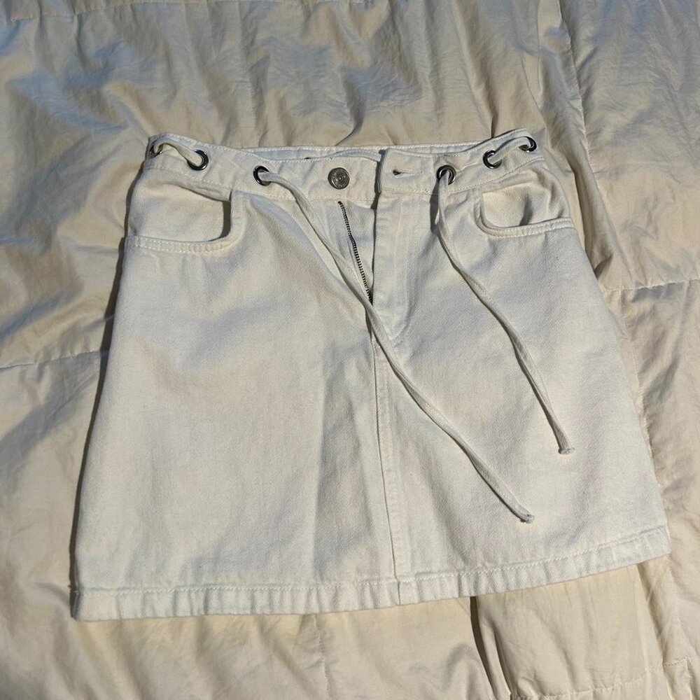 White Denim Skirt
